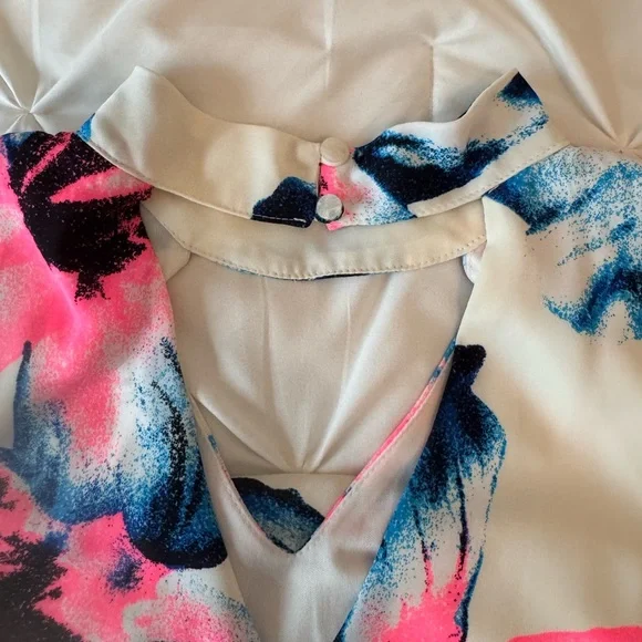 Peach Love California Pink, Blue And White Sleeveless Dress - Picture 6 of 10